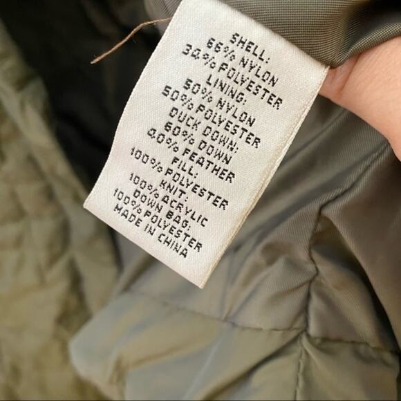 Talbots Petites Down Filled Olive Green Puffer Chore Coat Sz SP Outdoors Winter - Picture 4 of 7